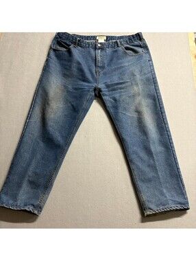 Duke Authentic Fit Jeans Mens 40/S Blue Denim Medium Wash Straight Leg Workwear